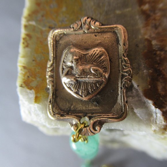 Bronze Lamb Pocket Rosary, Nephrite Jade and Bronze - Picture 8 of 11